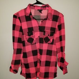 Hot Pink Flannel top